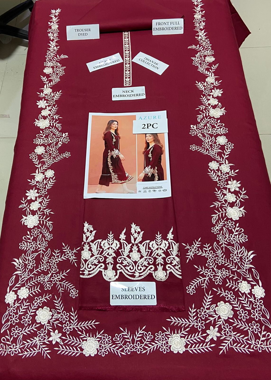 AZURE - 2 PIECE UNSTICED IN DHANAK