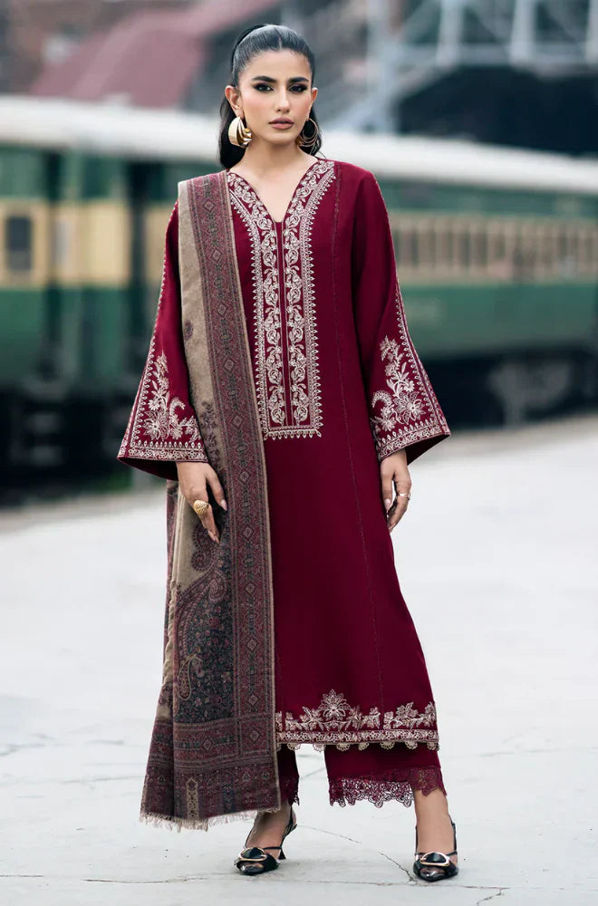 Sapphire Dhanak Embroidered Three Piece