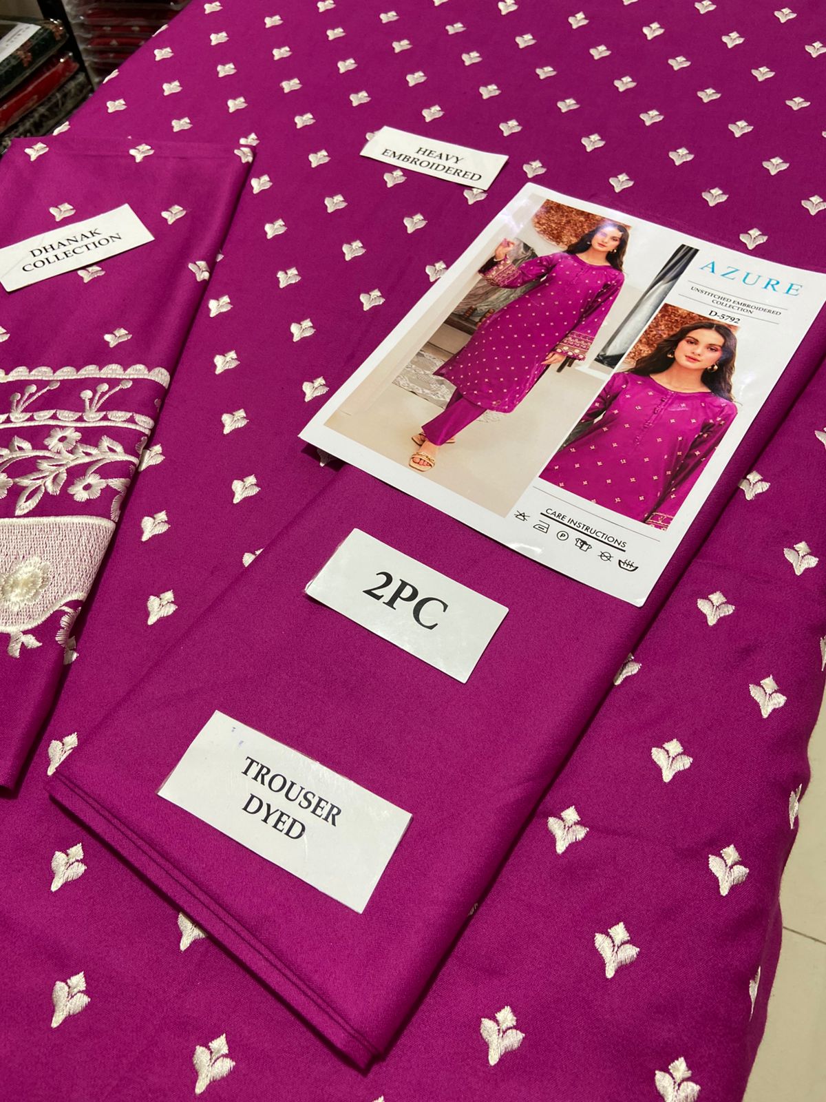 AZURE - 2 PIECE UNSTICED IN DHANAK