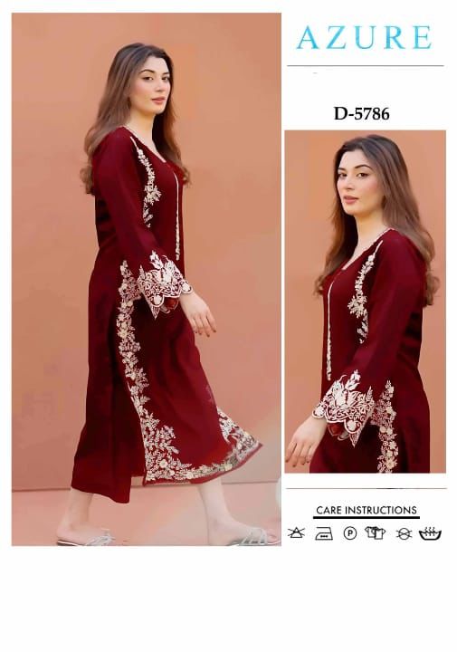 AZURE - 2 PIECE UNSTICED IN DHANAK